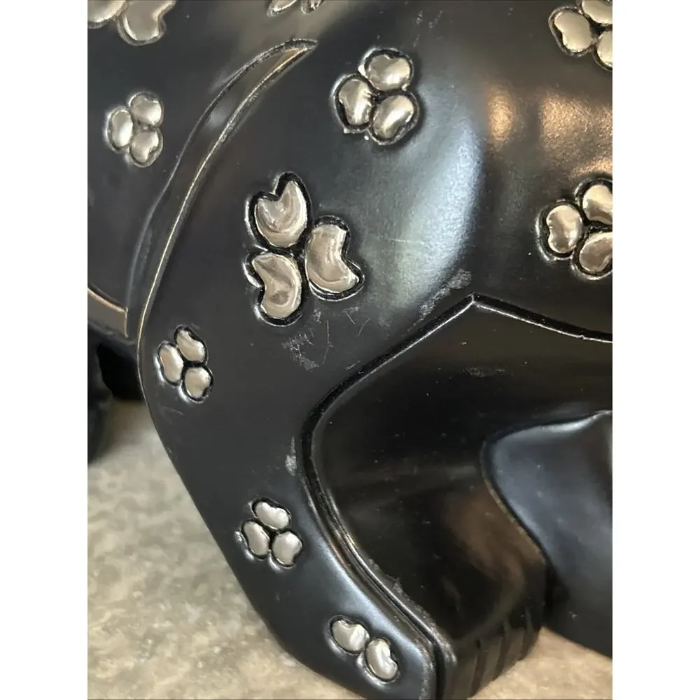Artesania Rinconada Black Silver Large Crouching Panther Sculpture 11